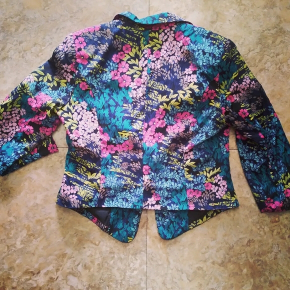 Bisou Bisou Bright Floral Blazer, size L - Picture 4 of 9